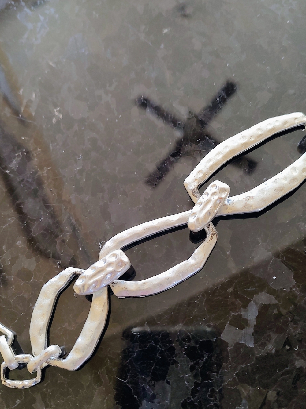 Chico's Hammered Silver-Tone Link Chain Belt - Picture 3 of 14